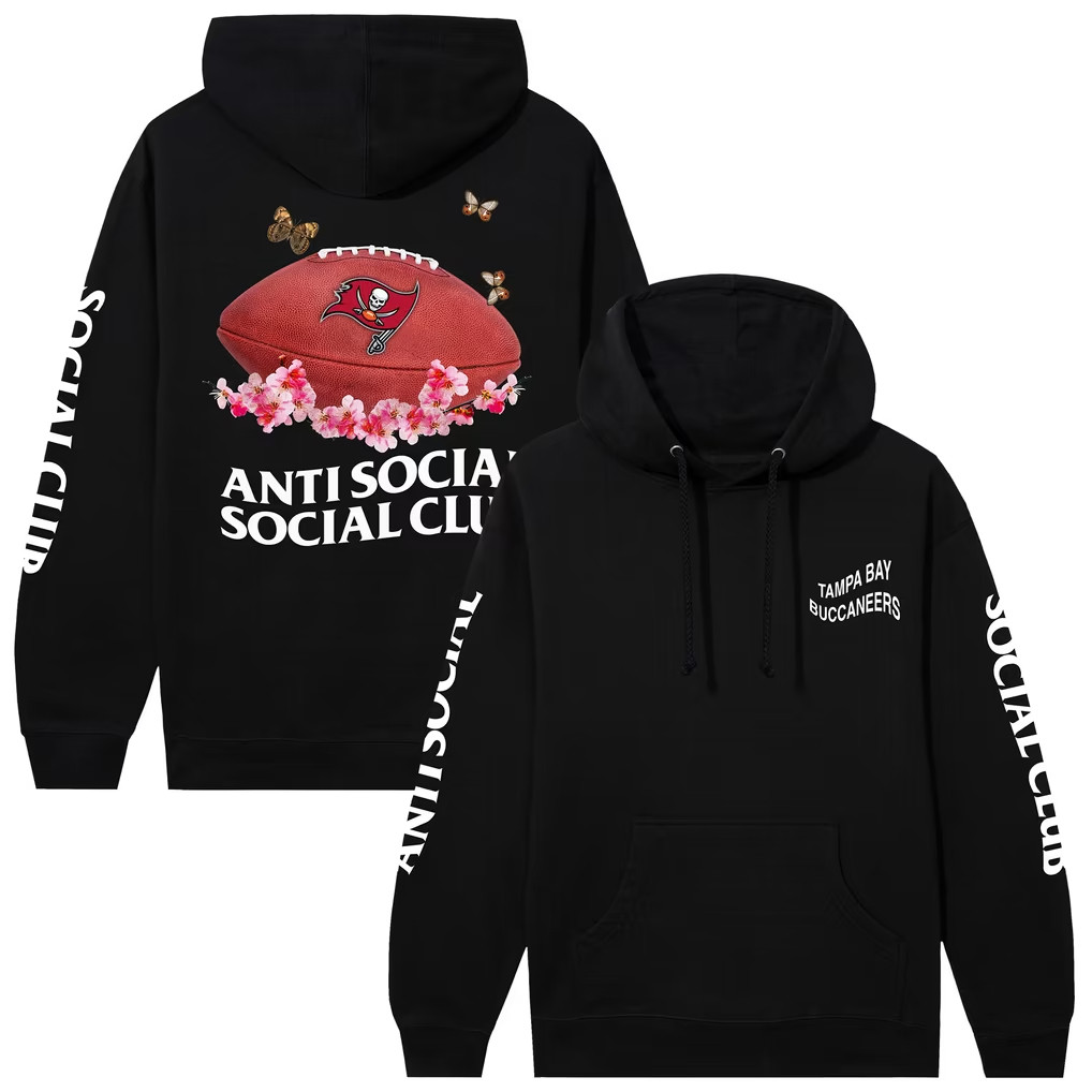 AntiSocialSocialClub x NFL Merch 2026 Tampa Bay Buccaneers x AntiSocialSocialClub Blossom Hoodie