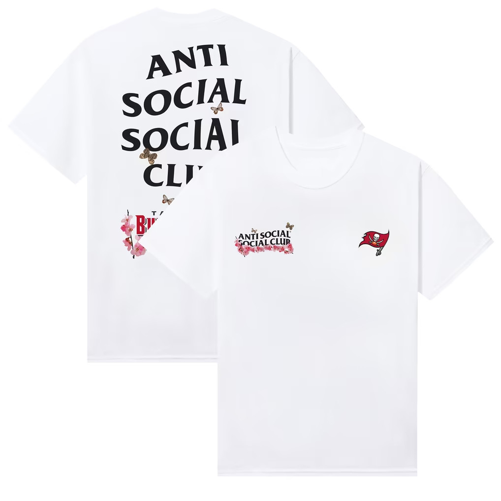 AntiSocialSocialClub x NFL Merch 2026 Tampa Bay Buccaneers x AntiSocialSocialClub Blossom Shirt