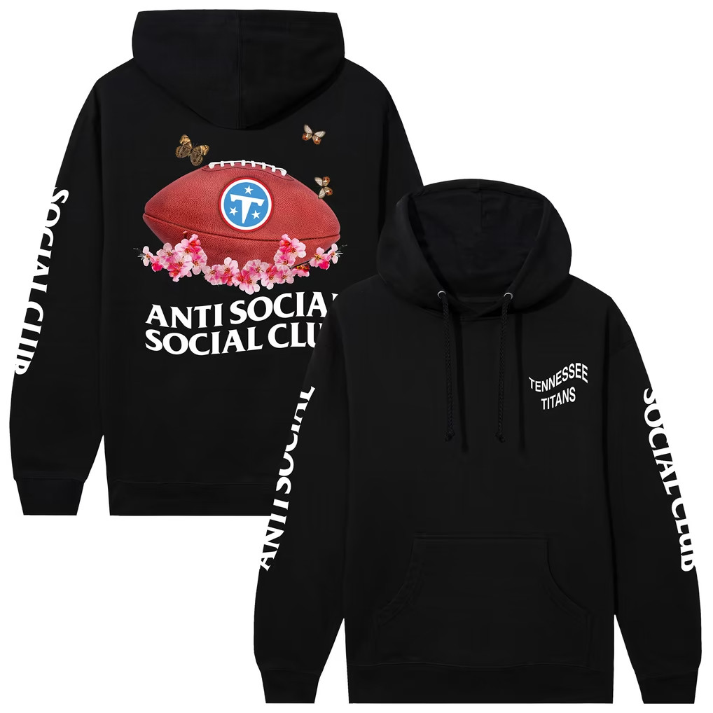 AntiSocialSocialClub x NFL Merch 2026 Tennessee Titans x AntiSocialSocialClub Blossom Hoodie