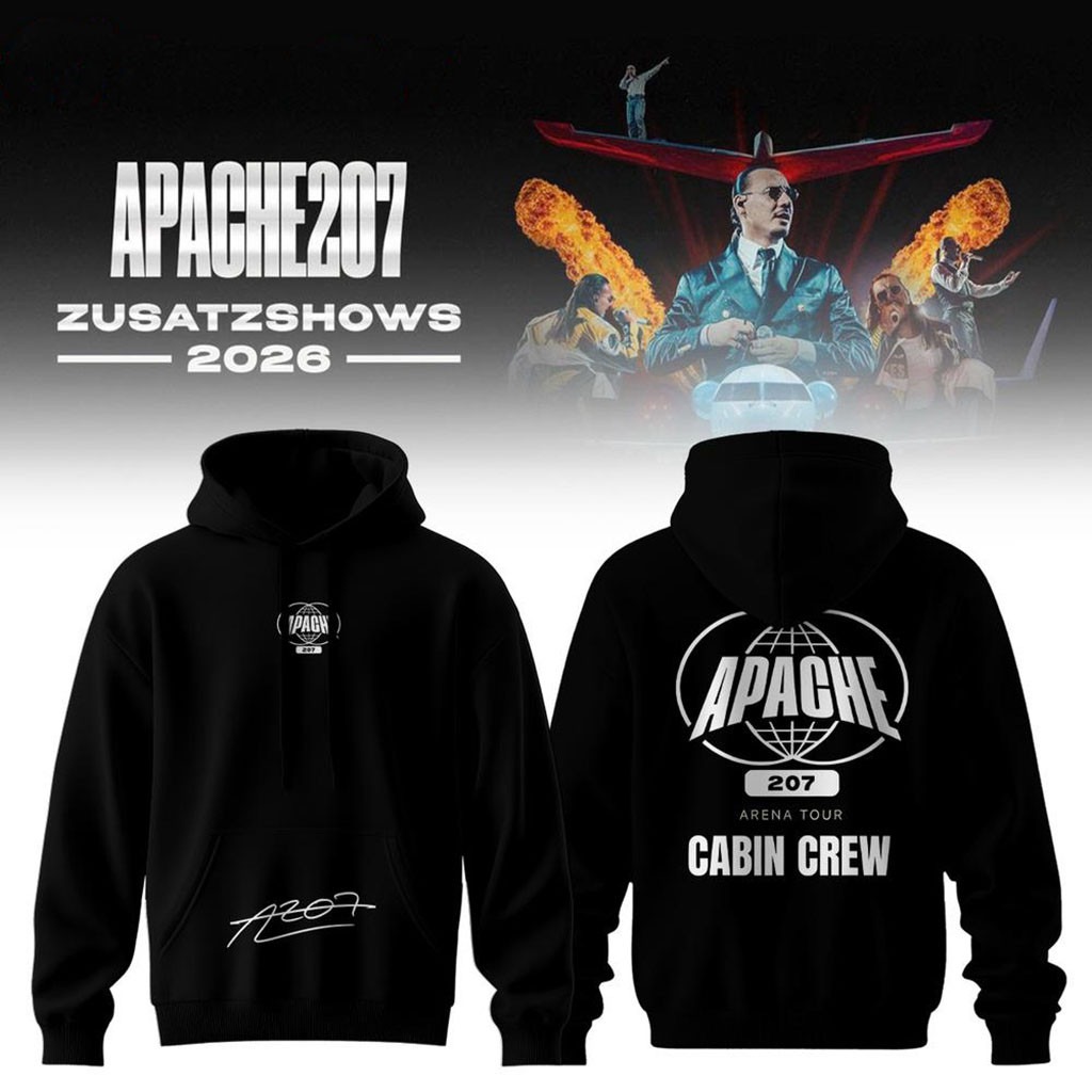 Apache 207 Arena Tour 2026 Zusatzshows Signature New Design Hoodie Apache 207 Merch Black Apache 207 Arena Tour 2026 Zusatzshows Signature New Design Hoodie Apache 207 Merch Black