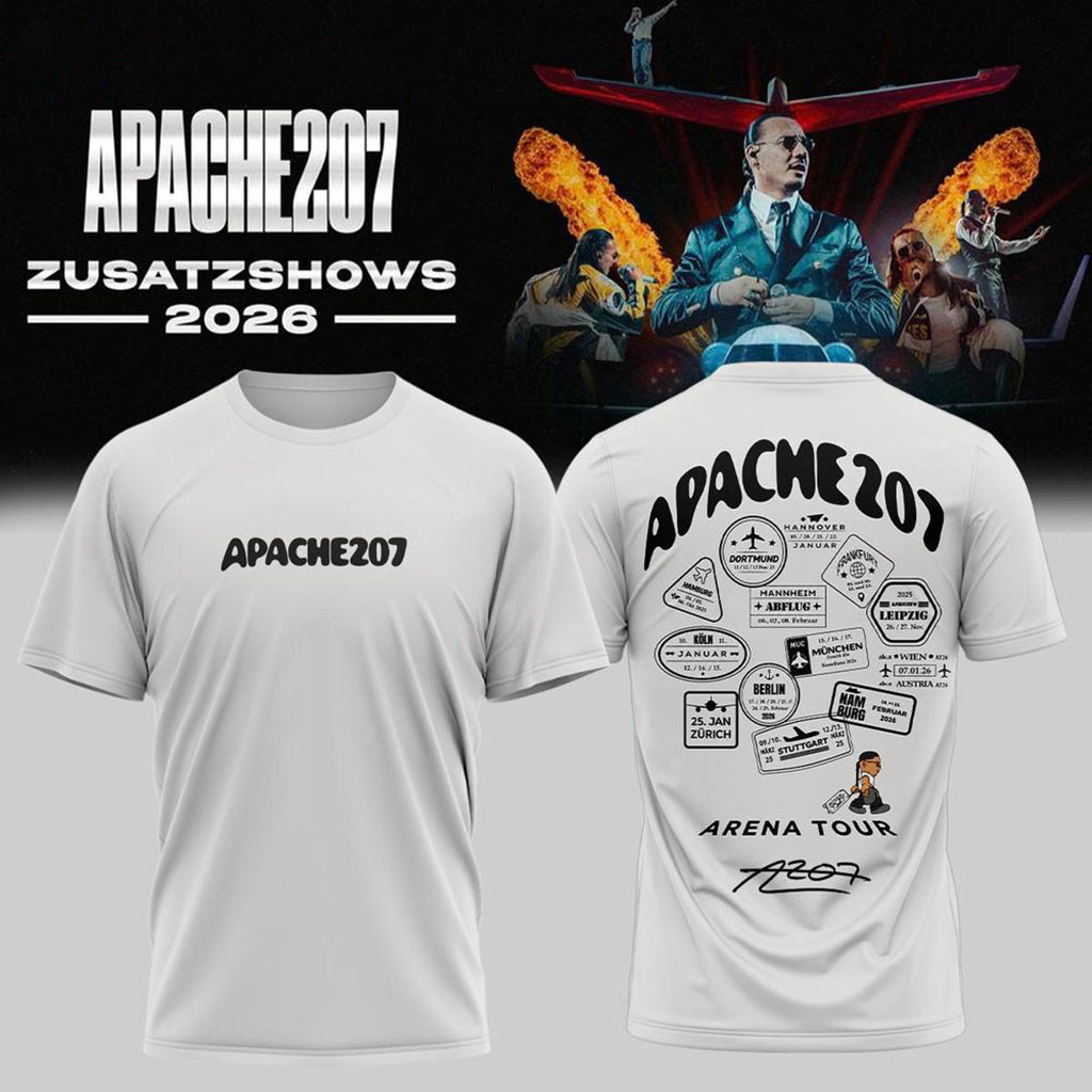 Apache 207 Arena Tour 2026 Zusatzshows Signature T-Shirt Apache 207 Merch Gifts For Music Fans