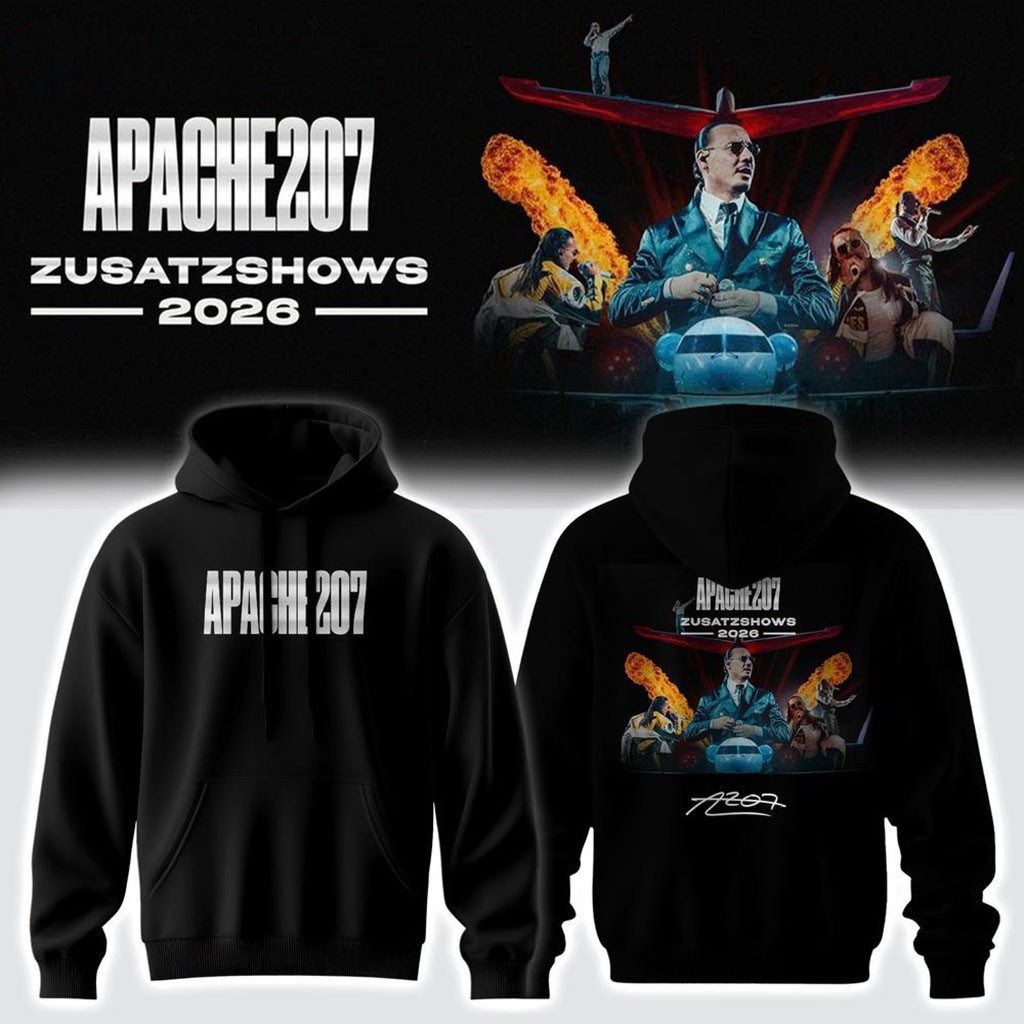 Apache 207 Arena Tour 2026 Zusatzshows Signed Black Hoodie Apache 207 Merch Gift For Rap Fans