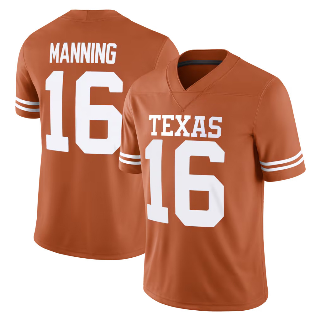 Arch Manning Jersey Shirt Texas Longhorns Merch #16 Texas Longhorns Game Player Jersey Fan Gift