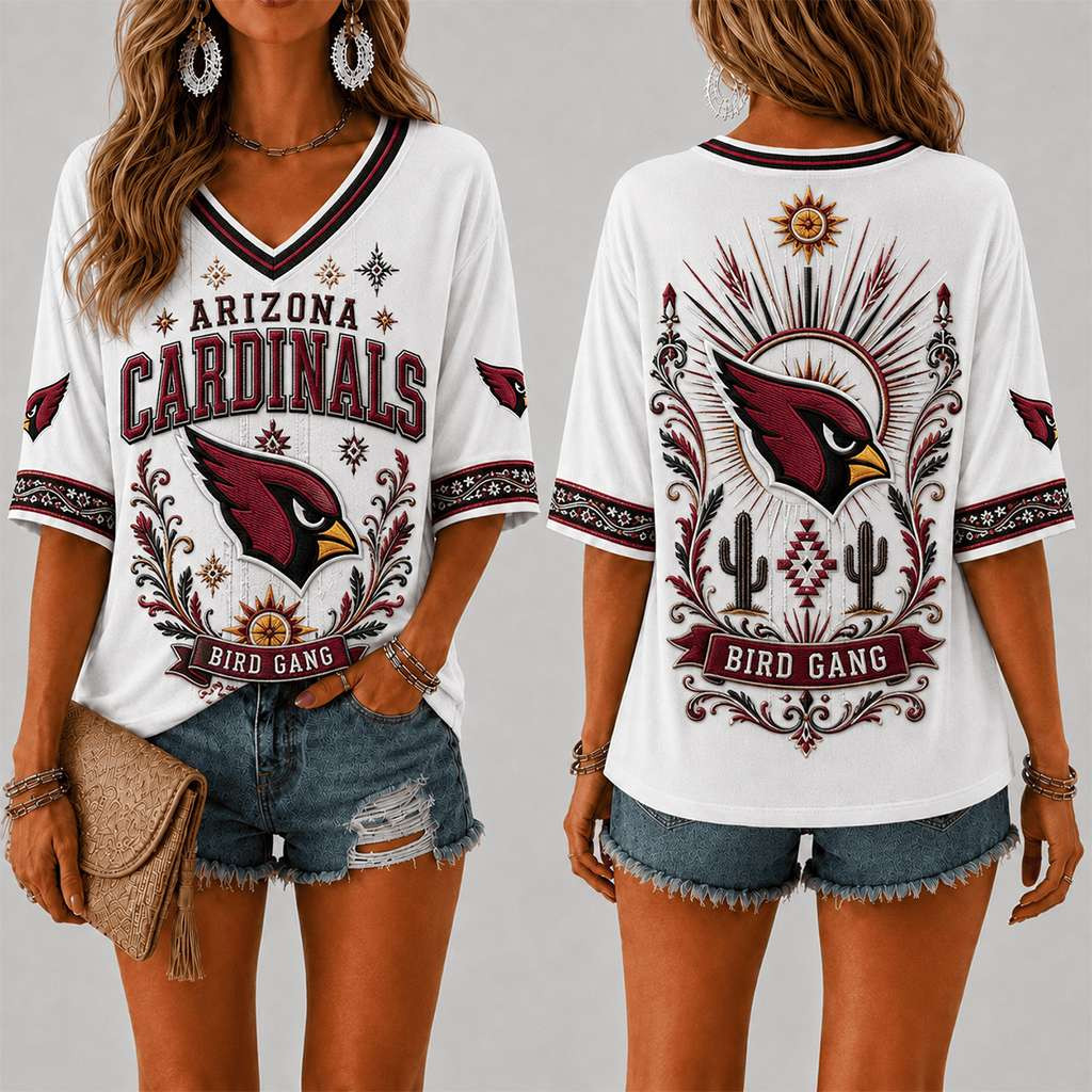 Arizona Cardinals Bird Gang V-Neck Shirt Arizona Cardinals Merch Cool Football Gift Ideas