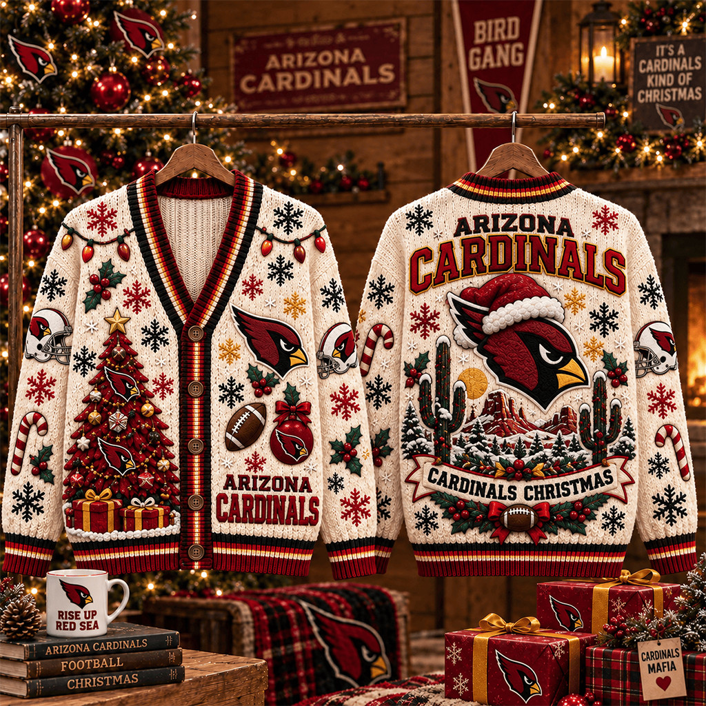 Arizona Cardinals Christmas Cardigan Holiday Apparel Arizona Cardinals Merch Football Fan Gifts Arizona Cardinals Christmas Cardigan Holiday Apparel Arizona Cardinals Merch Football Fan Gifts