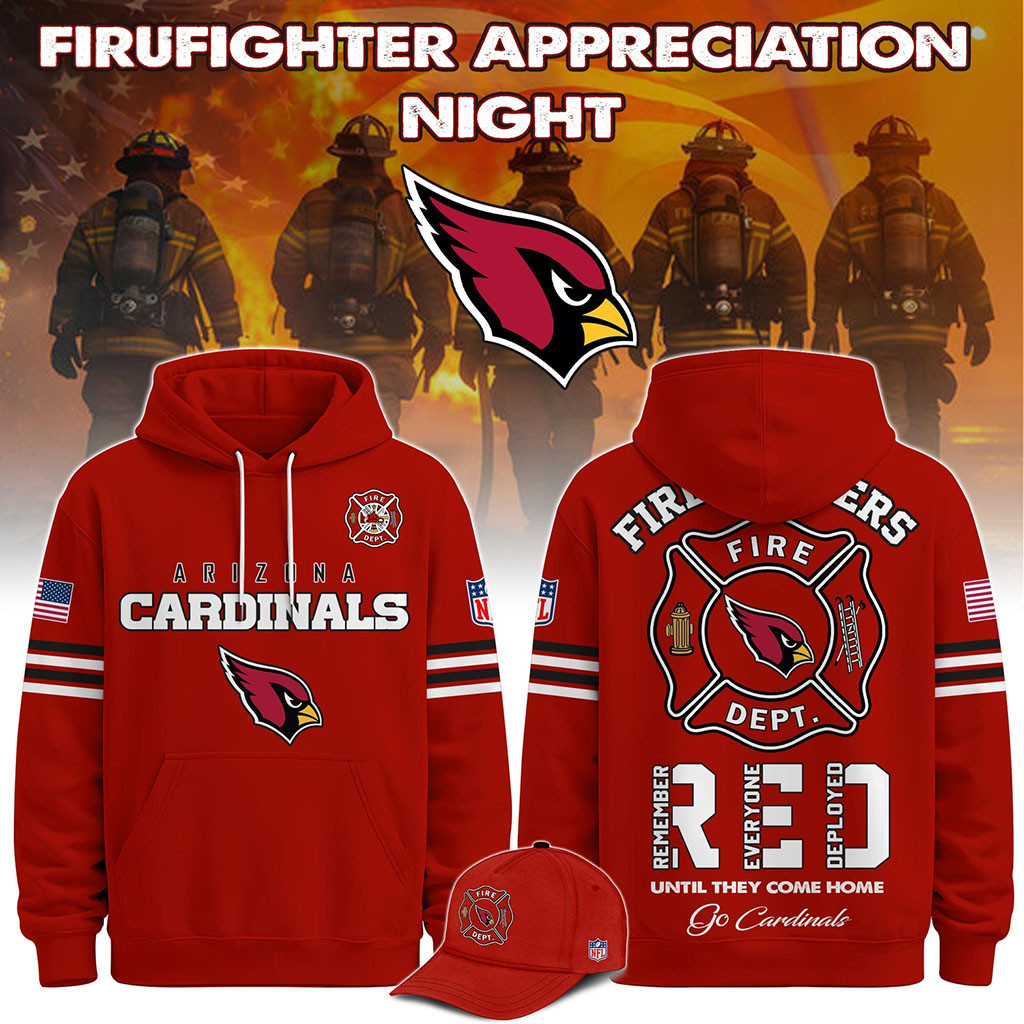 Arizona Cardinals Firefighter Appreciation Night 2026 Hoodie Arizona Cardinals Merch Fan Gifts