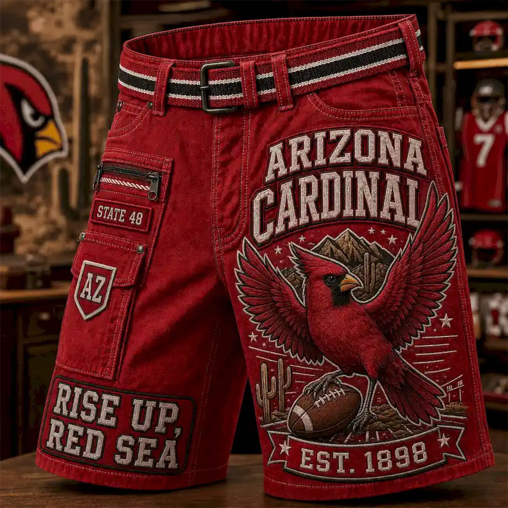 Arizona Cardinals Rise Up Red Sea Men Shorts Arizona Cardinals Merch Best Football Gifts