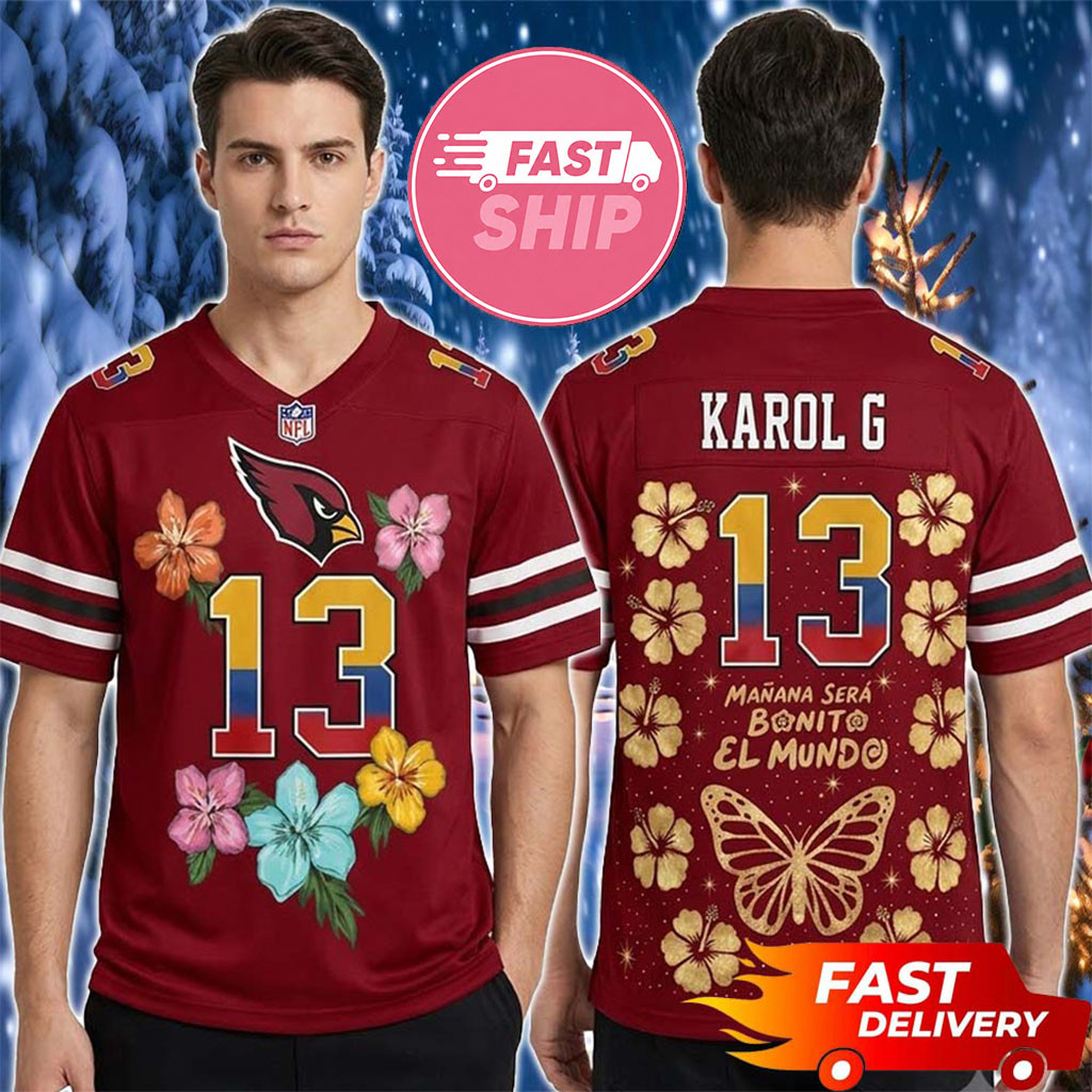Arizona Cardinals x Karol G Viajando Por El Mundo Tropitour 2026 Jersey Cardinals Merch