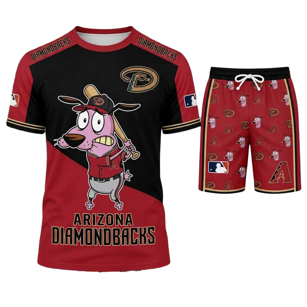 Arizona Diamondbacks Courage The Cowardly Dog Shirt And Shorts Set Diamondbacks Merch Gifts