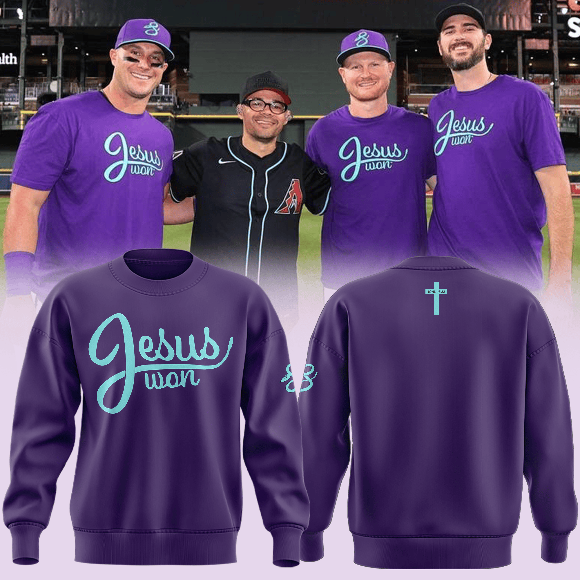 Arizona Diamondbacks Jesus Won Sweatshirt Diamondbacks Merch Baseball Lover Gift Ideas