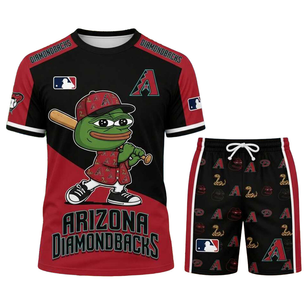 Arizona Diamondbacks Pepe The Frog Shirt And Shorts Set Diamondbacks Merch Baseball Fan Gifts
