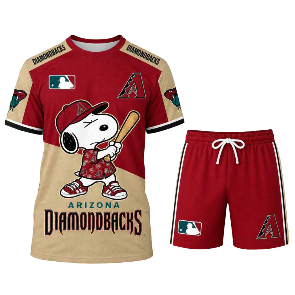 Arizona Diamondbacks Snoopy Baseball Cartoon Character Shirt And Shorts Diamondbacks Merch Arizona Diamondbacks Snoopy Baseball Cartoon Character Shirt And Shorts Diamondbacks Merch