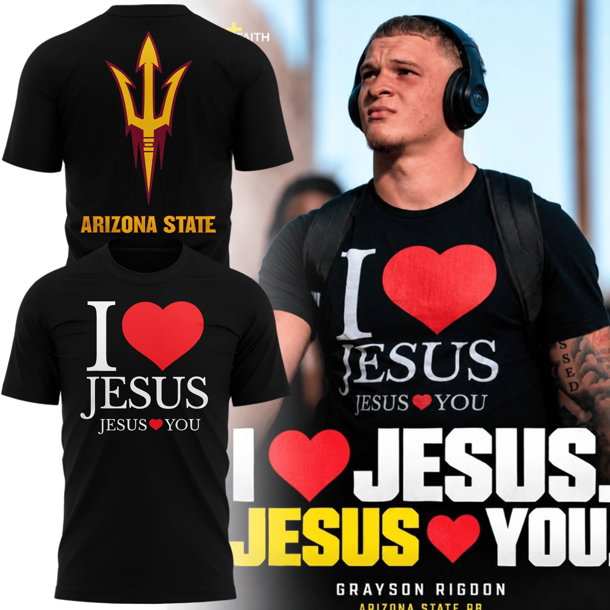 Arizona Sun Devils Football Merch I Love Jesus T-Shirt Jesus Love You Shirt Christian Gifts