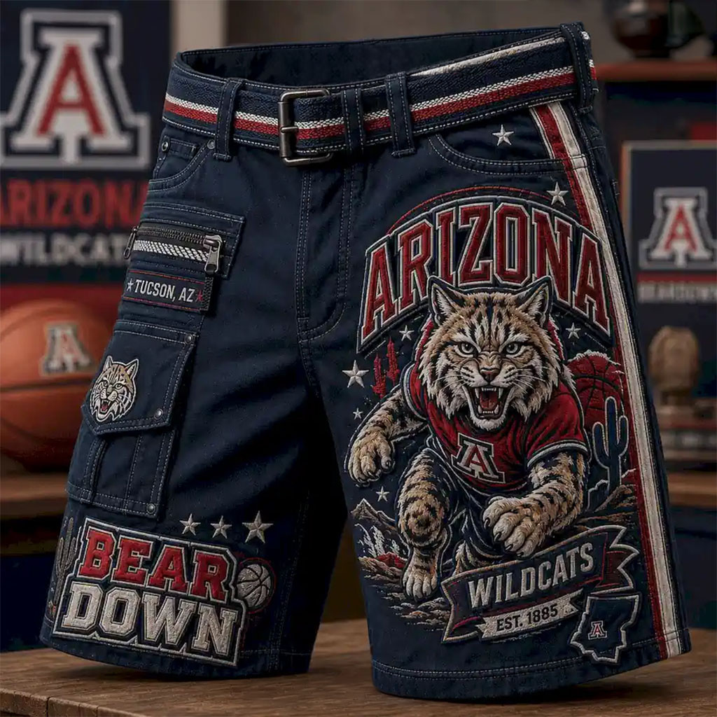 Arizona Wildcats Bear Down Shorts Arizona Wildcats Merch Gift For My Boyfriend