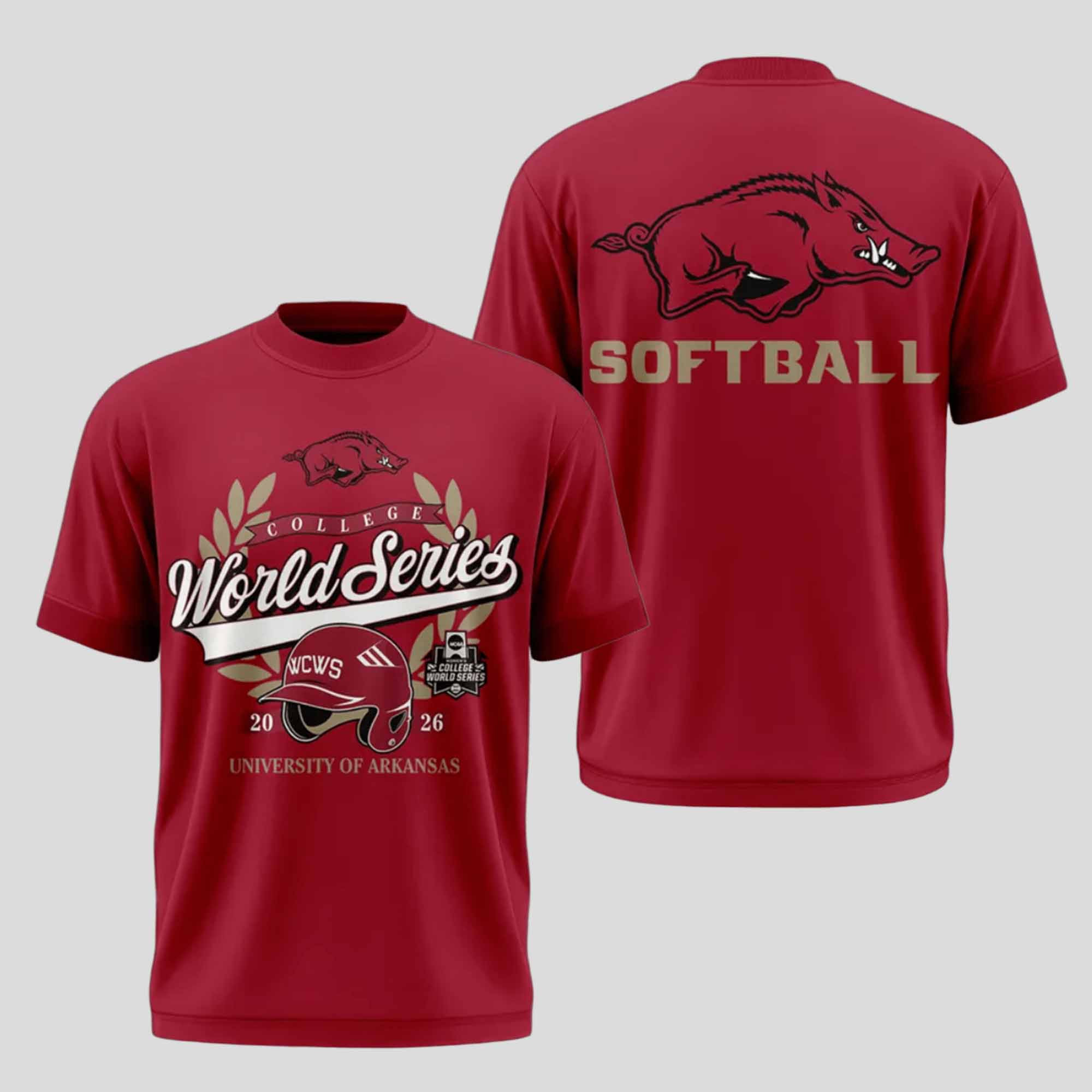Arkansas Razorbacks 2026 Women's College World Series Softball Commemorative Tee