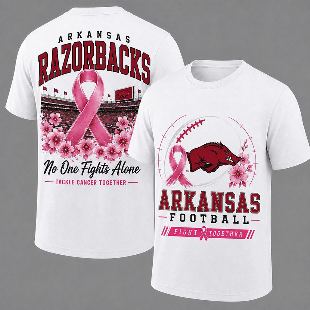 Arkansas Razorbacks Breast Cancer Awareness T-Shirt Fight Together Tee Arkansas Football Merch Arkansas Razorbacks Breast Cancer Awareness T-Shirt Fight Together Tee Arkansas Football Merch