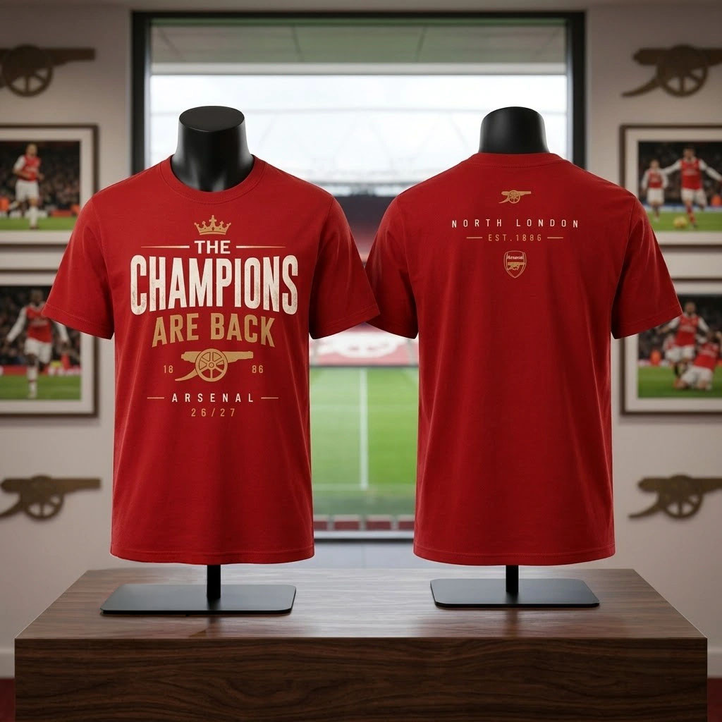 Arsenal 2026 27 Premier League The Champions Are Back T-Shirt Arsenal FC Merch Fans Gifts Arsenal 2026 27 Premier League The Champions Are Back T-Shirt Arsenal FC Merch Fans Gifts