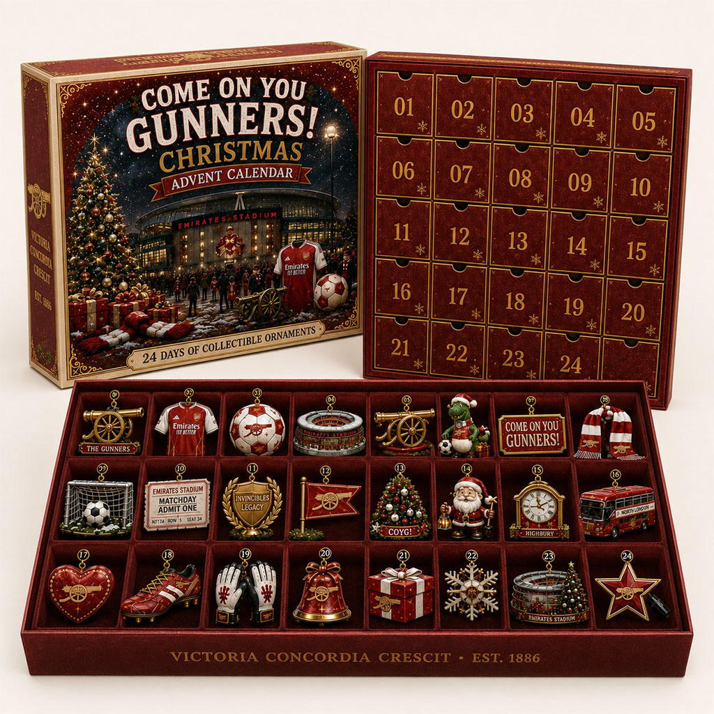Arsenal FC Christmas Advent Calendar 24 Day Football Mystery Ornament Collection