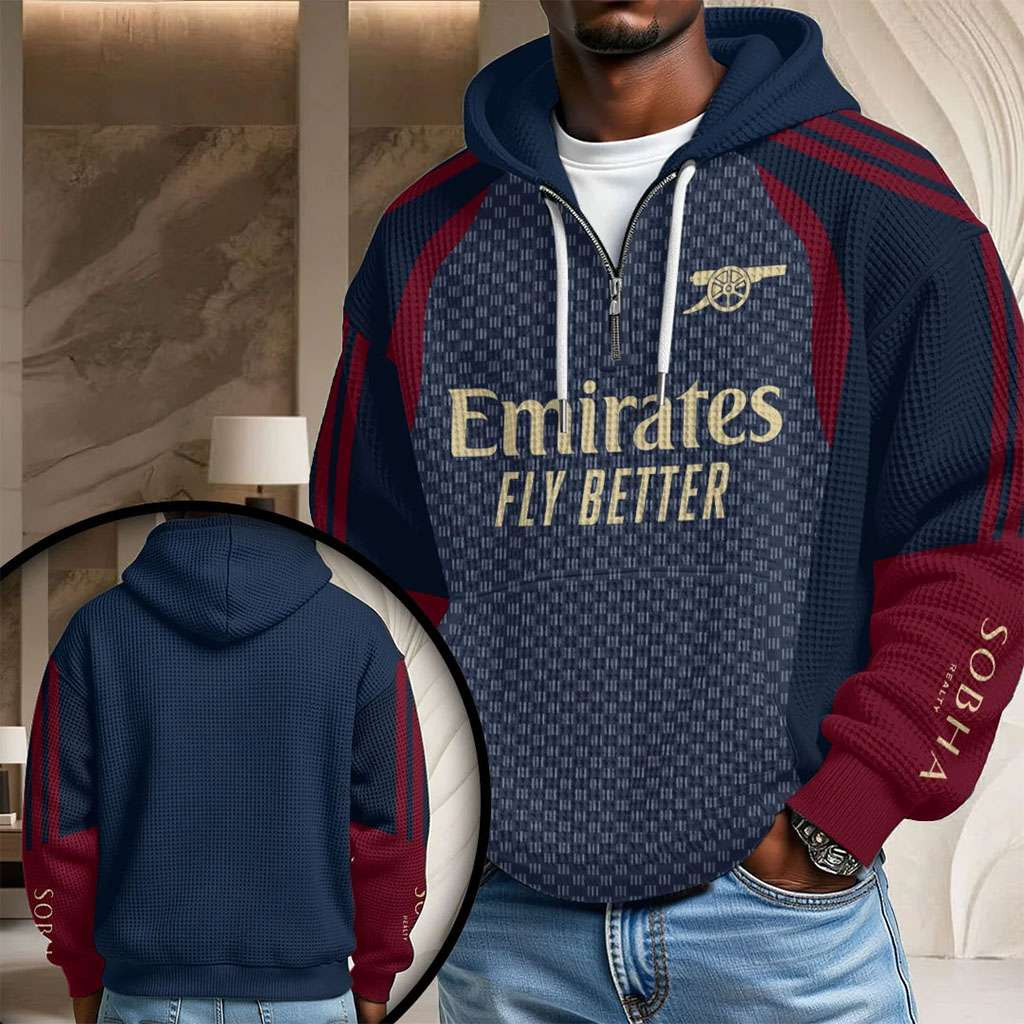 Arsenal FC European Training 26 27 Quarter Zip Hoodie Arsenal FC Merch Gifts For Soccer Lovers