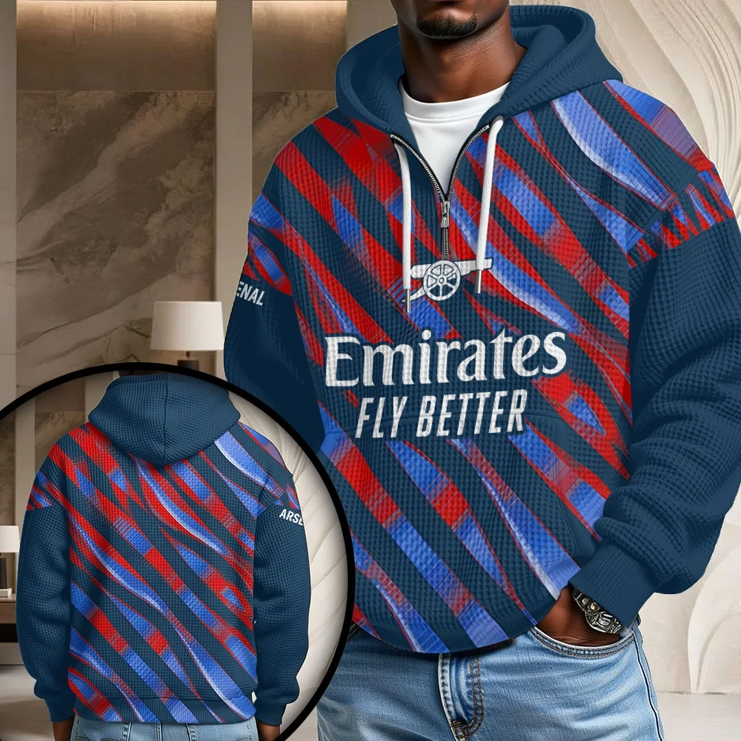 Arsenal FC Football Half Zip Hoodie Arsenal FC Merch Best Gifts For Brother