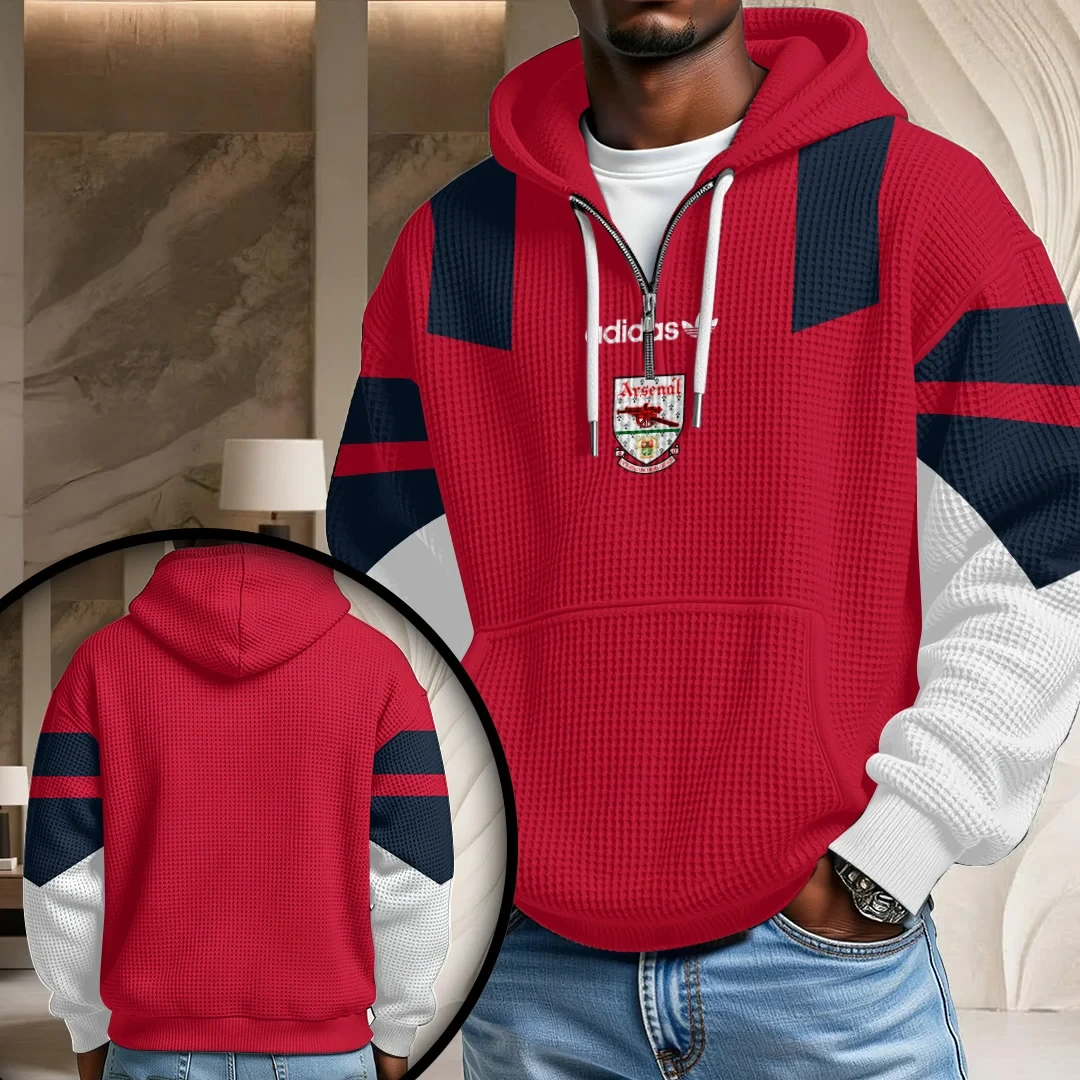 Arsenal FC Half Zip Hoodie Arsenal Football Merch Best Gifts For Boyfriend