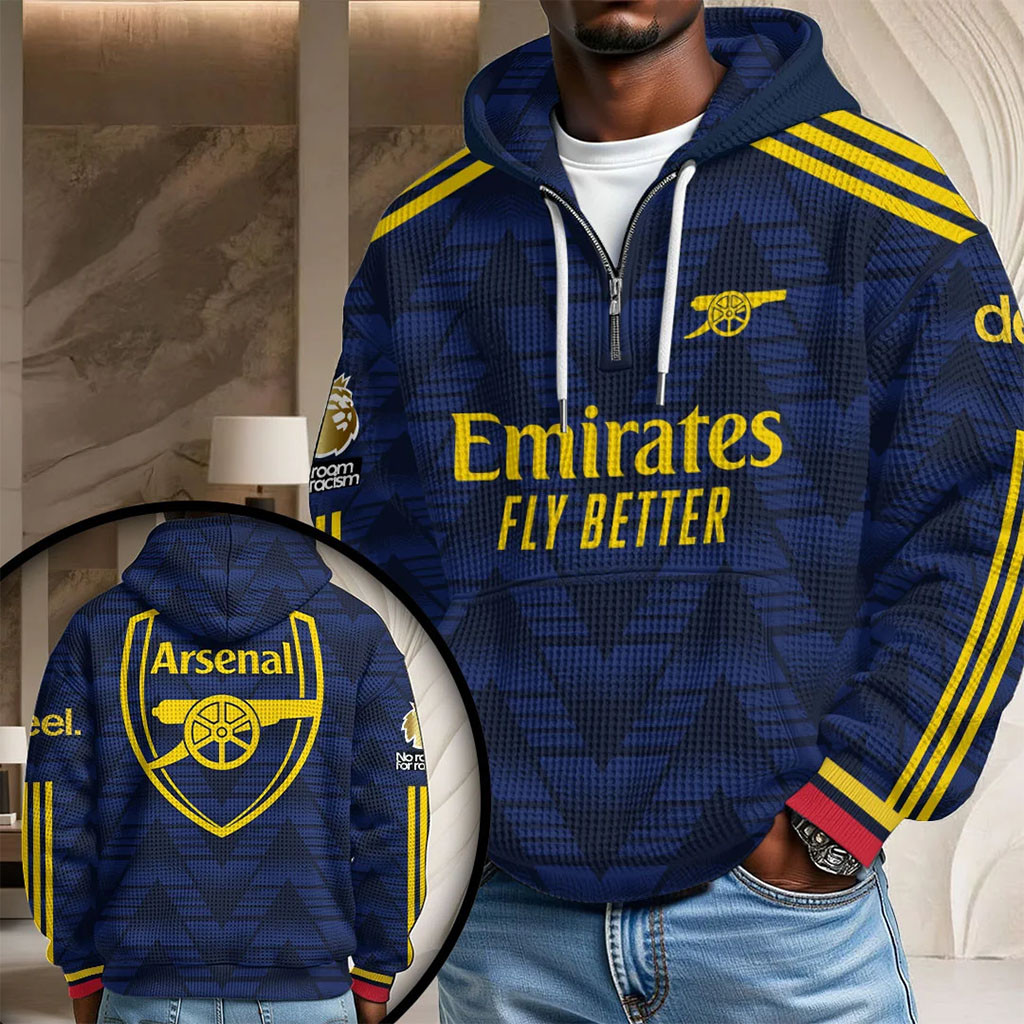 Arsenal FC Premier League 26 27 Half Zip Hoodie Arsenal FC Merch Gifts For Football Fan