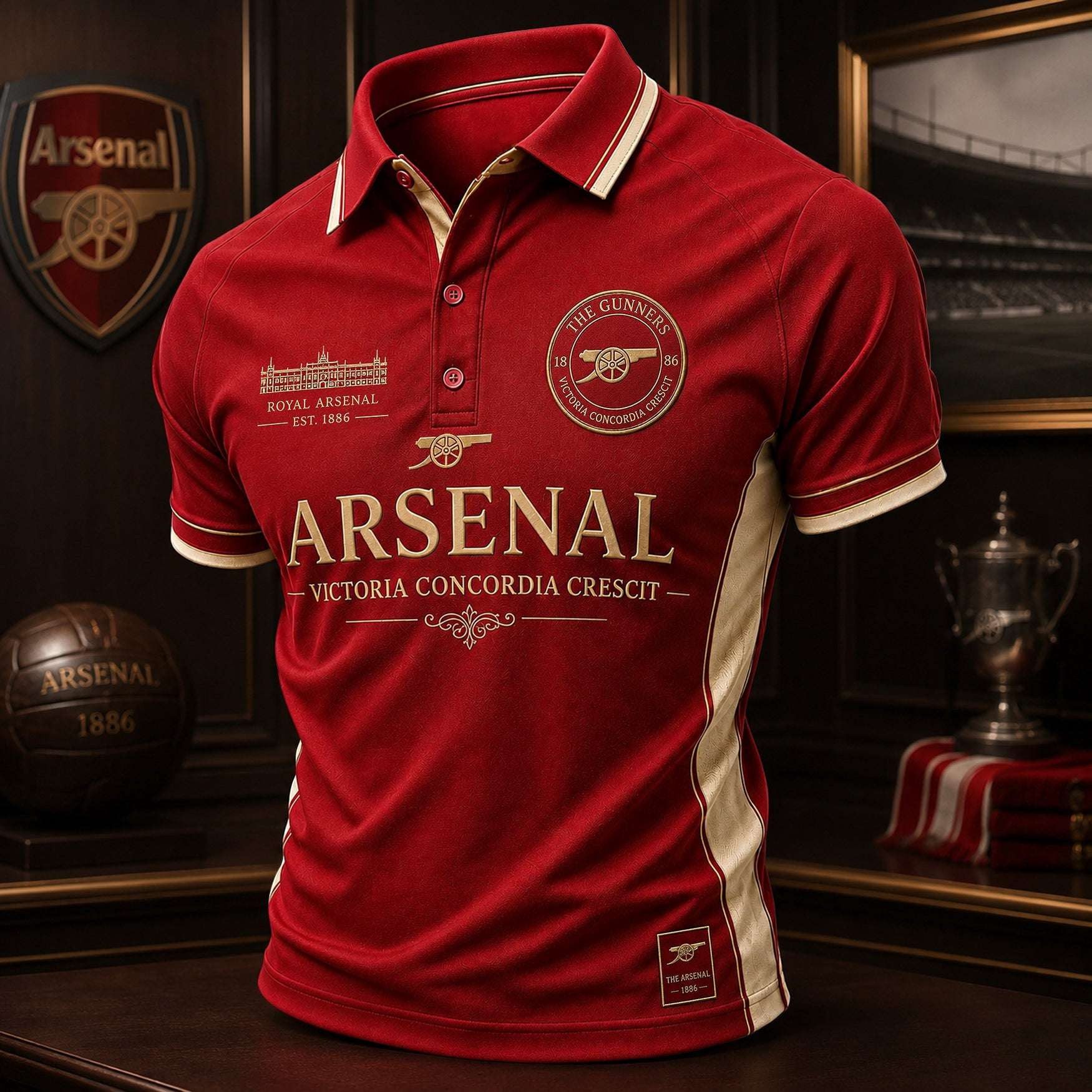 Arsenal Royal 2026 Polo Shirt 1886-2026 Arsenal FC Merch Gifts For Football Fan Arsenal Royal 2026 Polo Shirt 1886-2026 Arsenal FC Merch Gifts For Football Fan