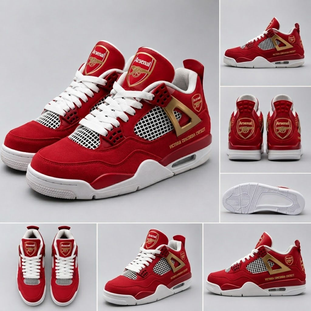 Arsenal Victoria Concordia Crescit Shoes Sneakers Arsenal FC Merch 2026 Gifts For Fans
