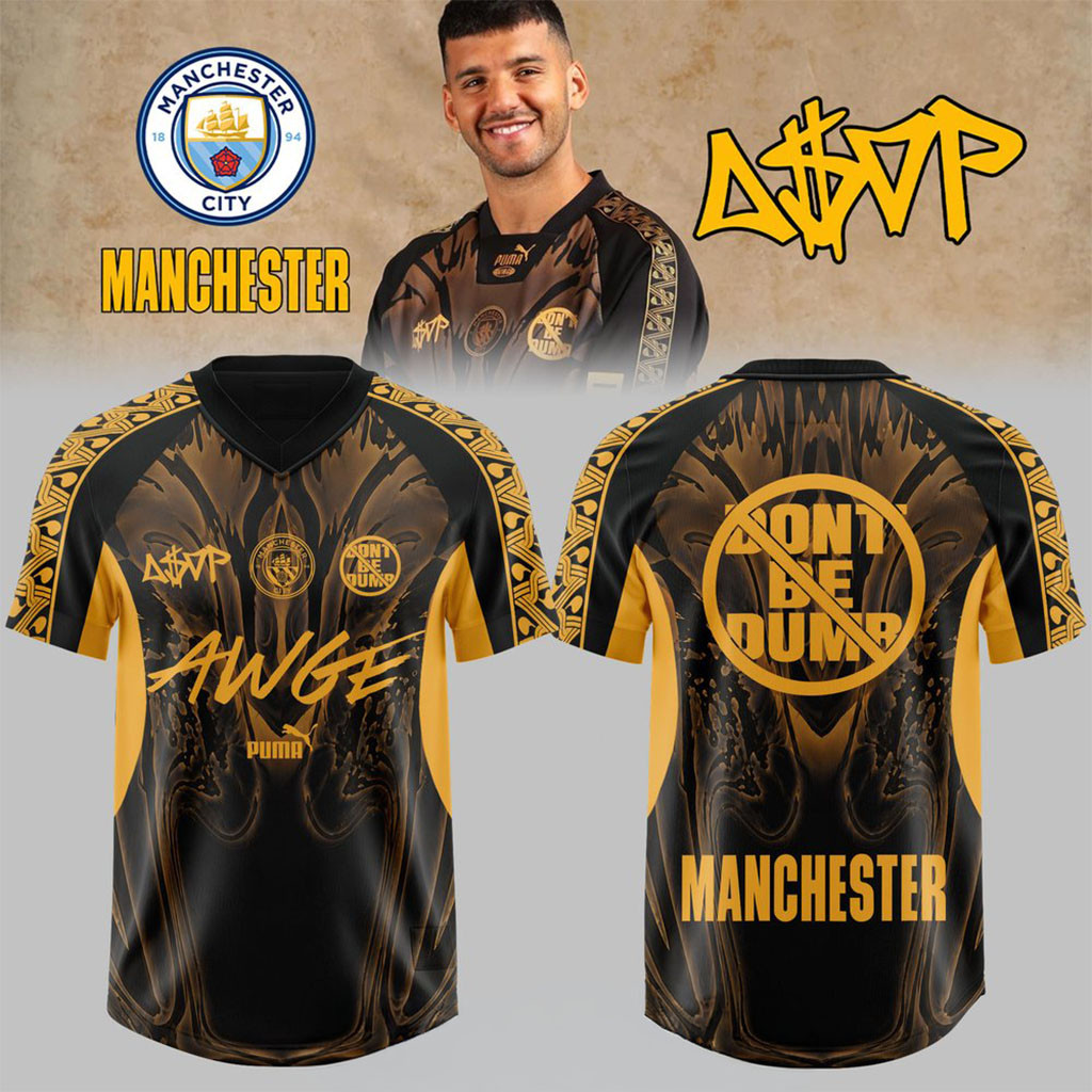ASAP Rocky X Manchester City Don't Be Dumb Football Jersey ASAP Rocky Merch Gift For Fans ASAP Rocky X Manchester City Don't Be Dumb Football Jersey ASAP Rocky Merch Gift For Fans