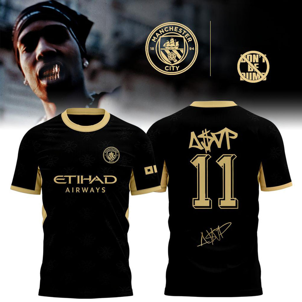 ASAP Rocky x Manchester City Signature T-Shirt ASAP Rocky Merch Gifts For Rapper Fan