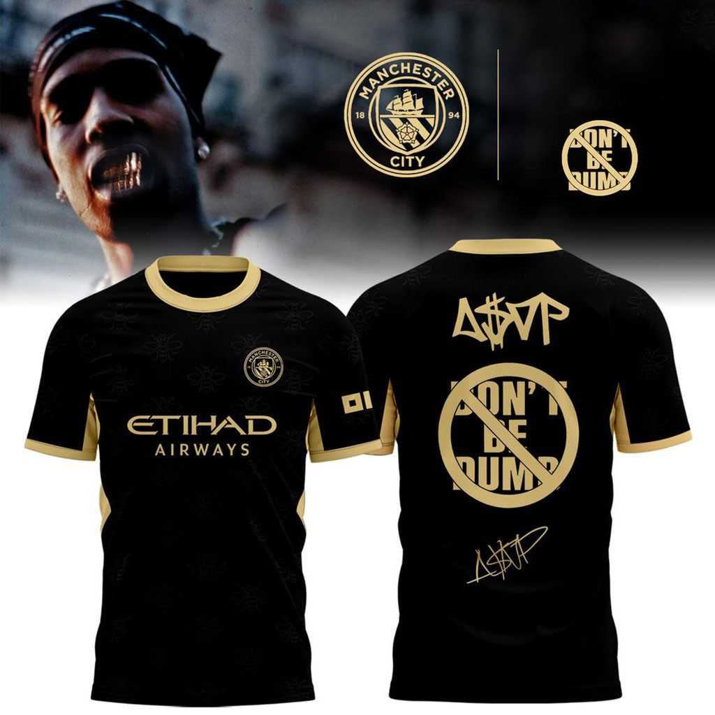 ASAP Rocky x Manchester City Signature T-Shirt ASAP Rocky Merch Rapper Fan Gifts