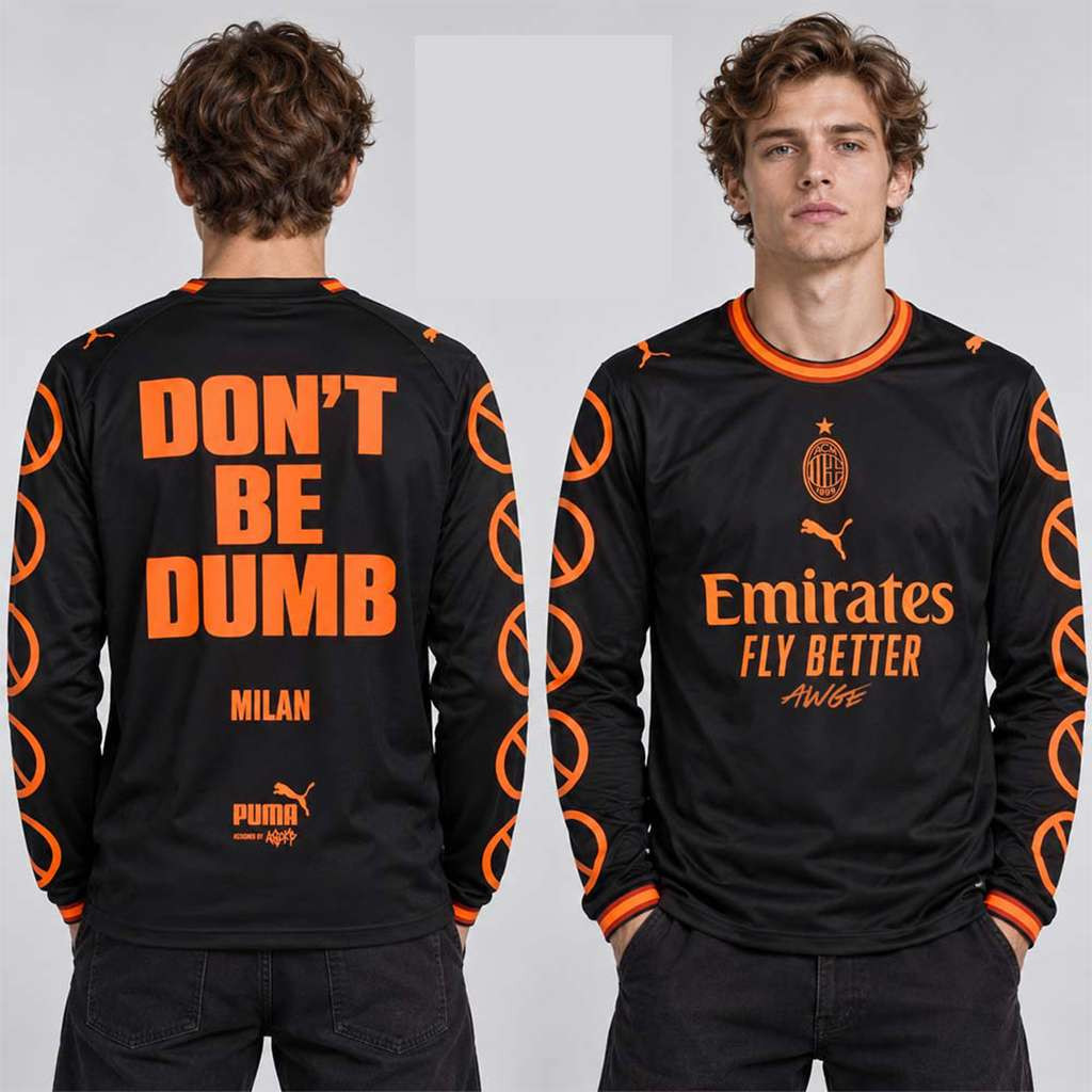 ASAP Rocky X P X AC Milan Don't Be Dumb 2026 Long Sleeve T-Shirt ASAP Rocky Merch Fan Gifts