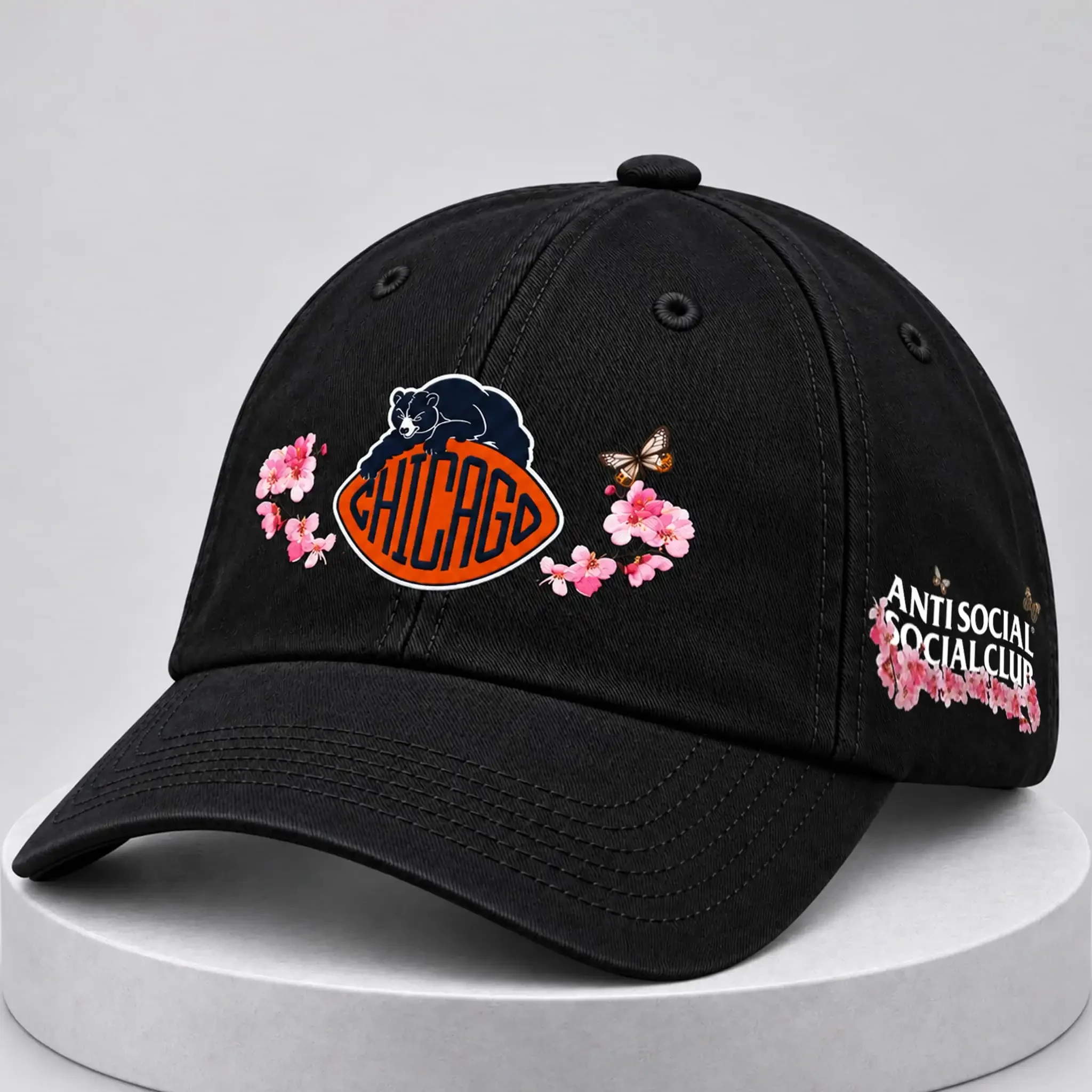 ASSC x Chicago Bears Cherry Blossoms Hat Bears Merch Best Gifts For Football Fans