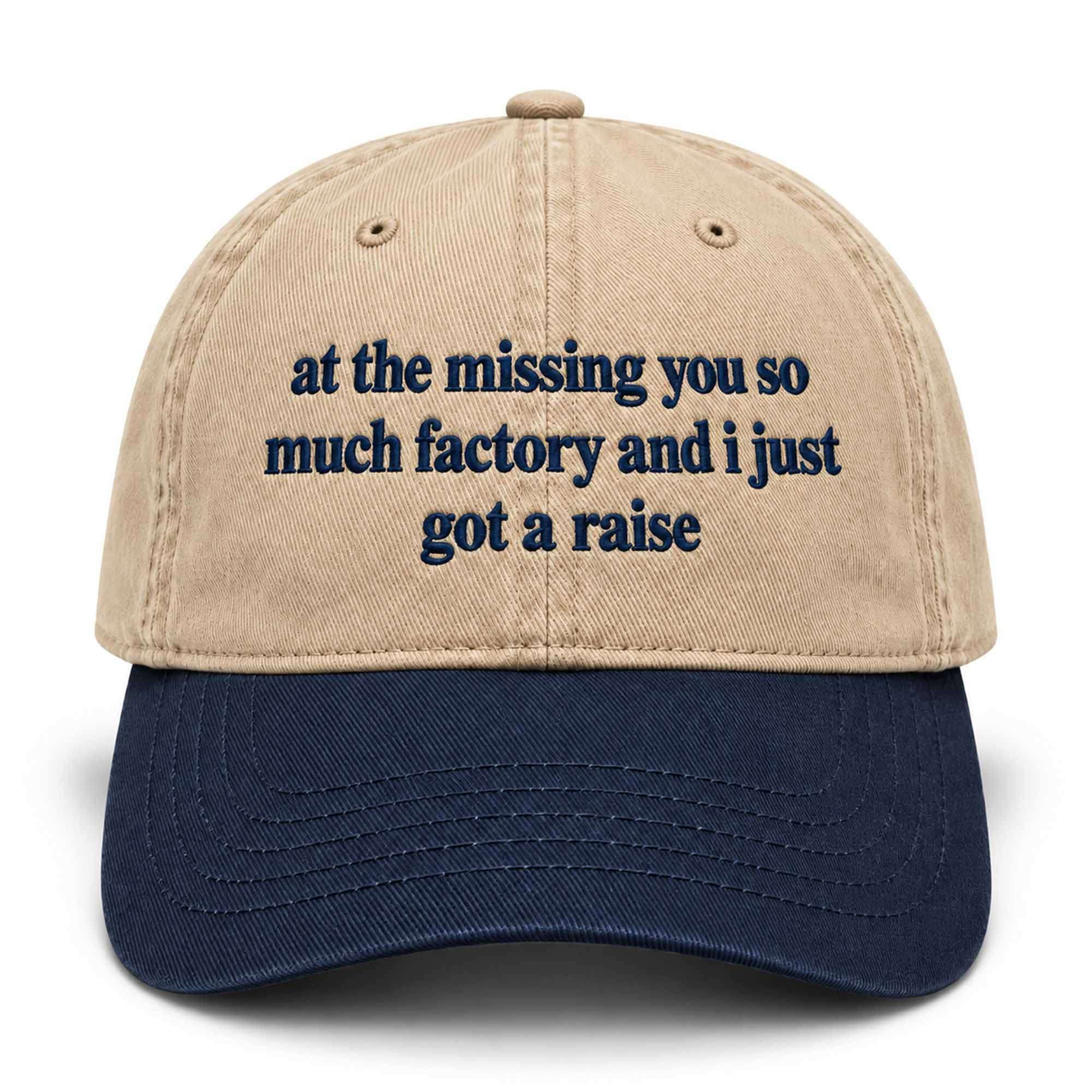 At The Missing You So Much Factory And I Just Got A Raise Hat Embroidered Funny Gifts For Friends