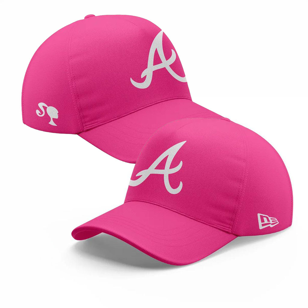Atlanta Braves Pink Barbie Game Day Hat Atlanta Braves Merch Cute Gift For Baseball Lovers
