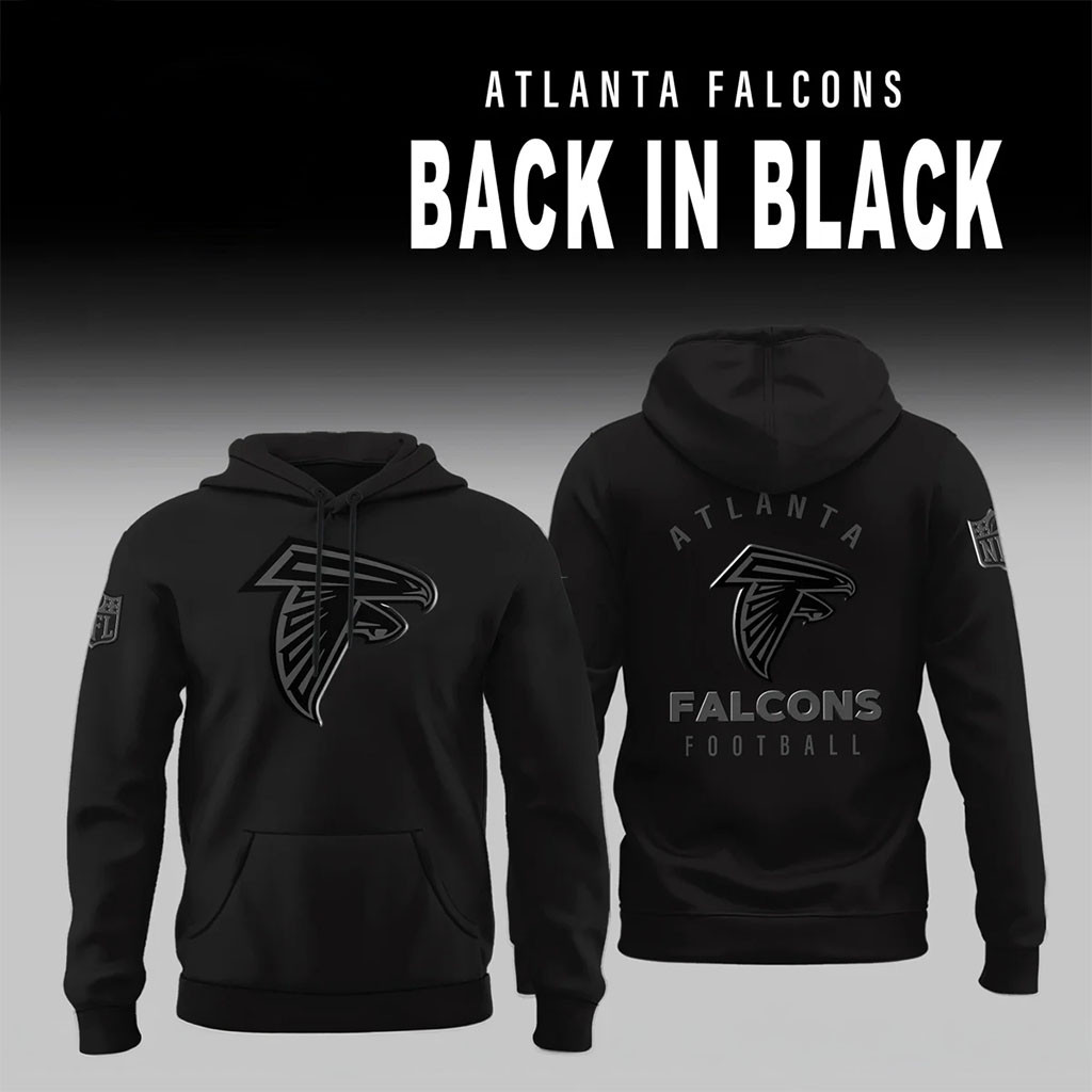 Atlanta Falcons 2026 Back In Black Hoodie Atlanta Falcons Merch Gifts For Football Fan