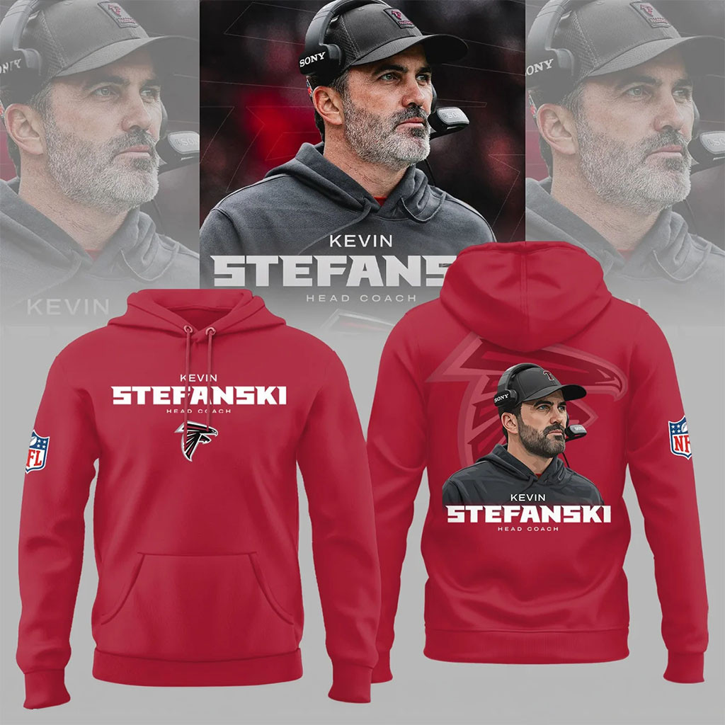 Atlanta Falcons 2026 Coach Kevin Stefanski Hoodie Falcons Merch Presents For Football Fans