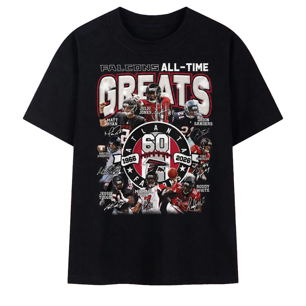 Atlanta Falcons All Time Greats 60th Anniversary 1966 2026 T-Shirt Atlanta Falcons Merch