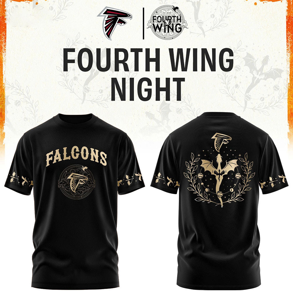 Atlanta Falcons Dragon Wing Fantasy Night 2026 T-Shirt Black Falcons Merch Football Fan Gifts