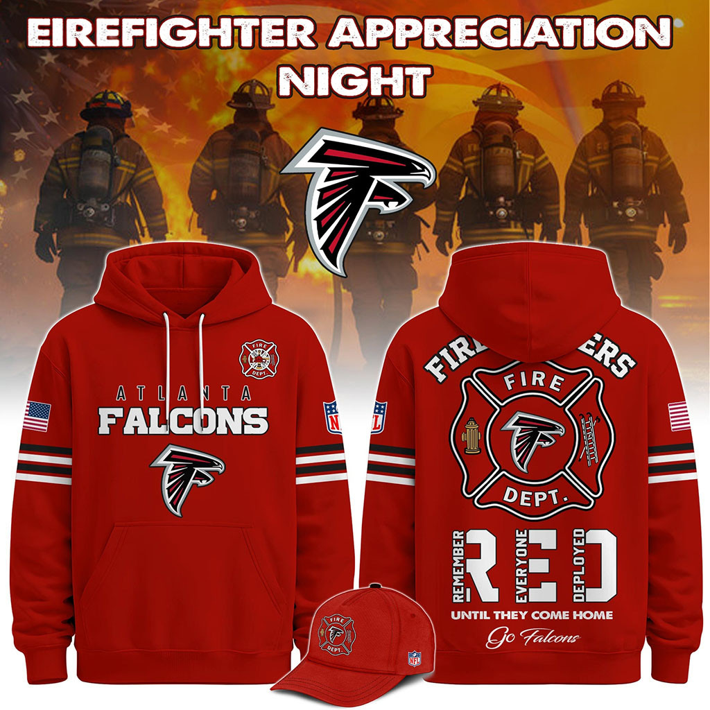 Atlanta Falcons Firefighter Appreciation Night 2026 Hoodie Atlanta Falcons Merch Gift For Fans