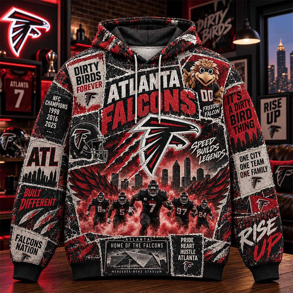 Atlanta Falcons Merch Pride Heart Hustle Atlanta Hoodie Presents For Football Fans