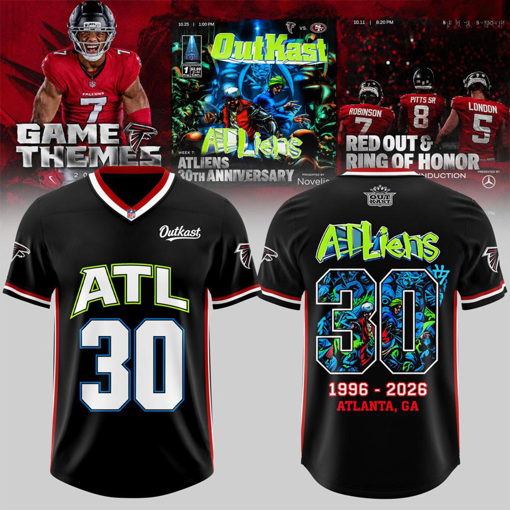 Atlanta Falcons Merch X OutKast ATLiens 30th Anniversary 2026 Jersey Present For Fans Atlanta Falcons Merch X OutKast ATLiens 30th Anniversary 2026 Jersey Present For Fans