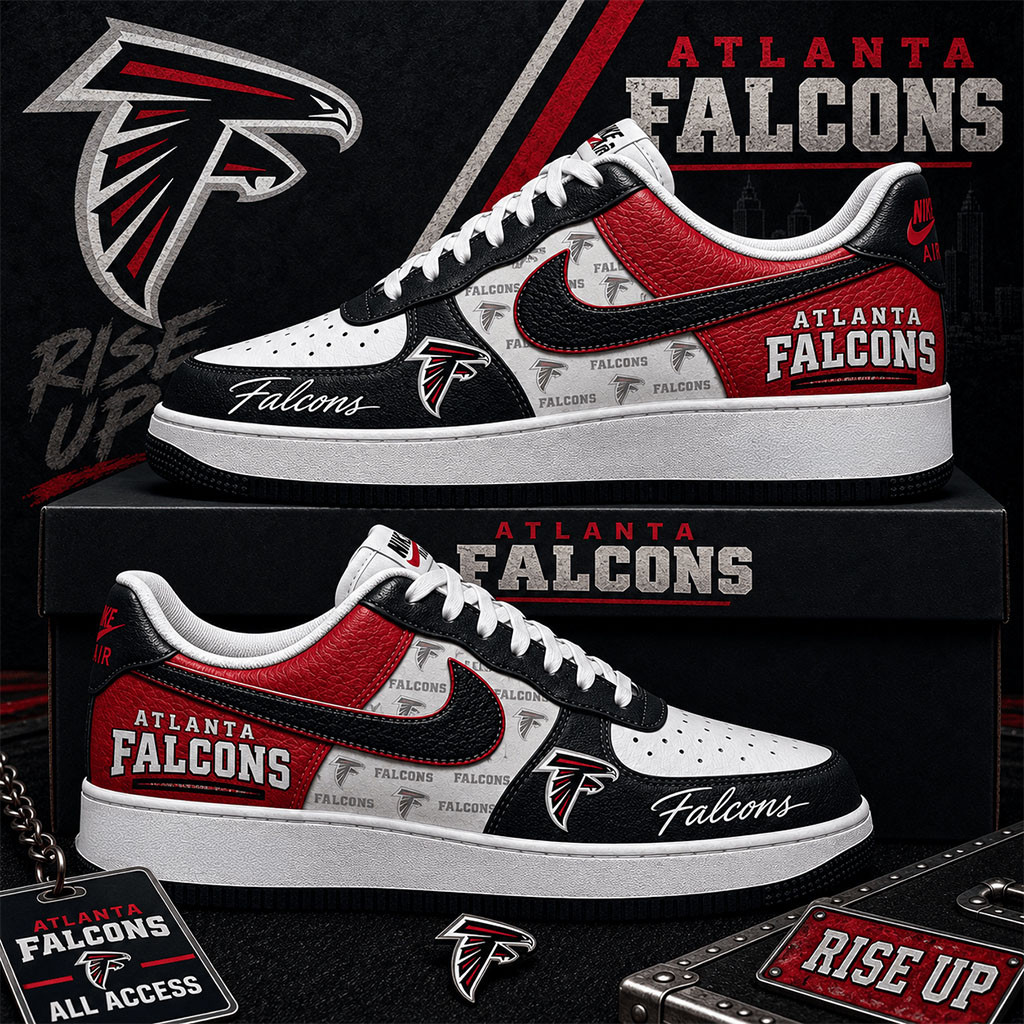Atlanta Falcons Sneakers Rise Up Shoes Atlanta Falcons Merch Best Football Related Gifts