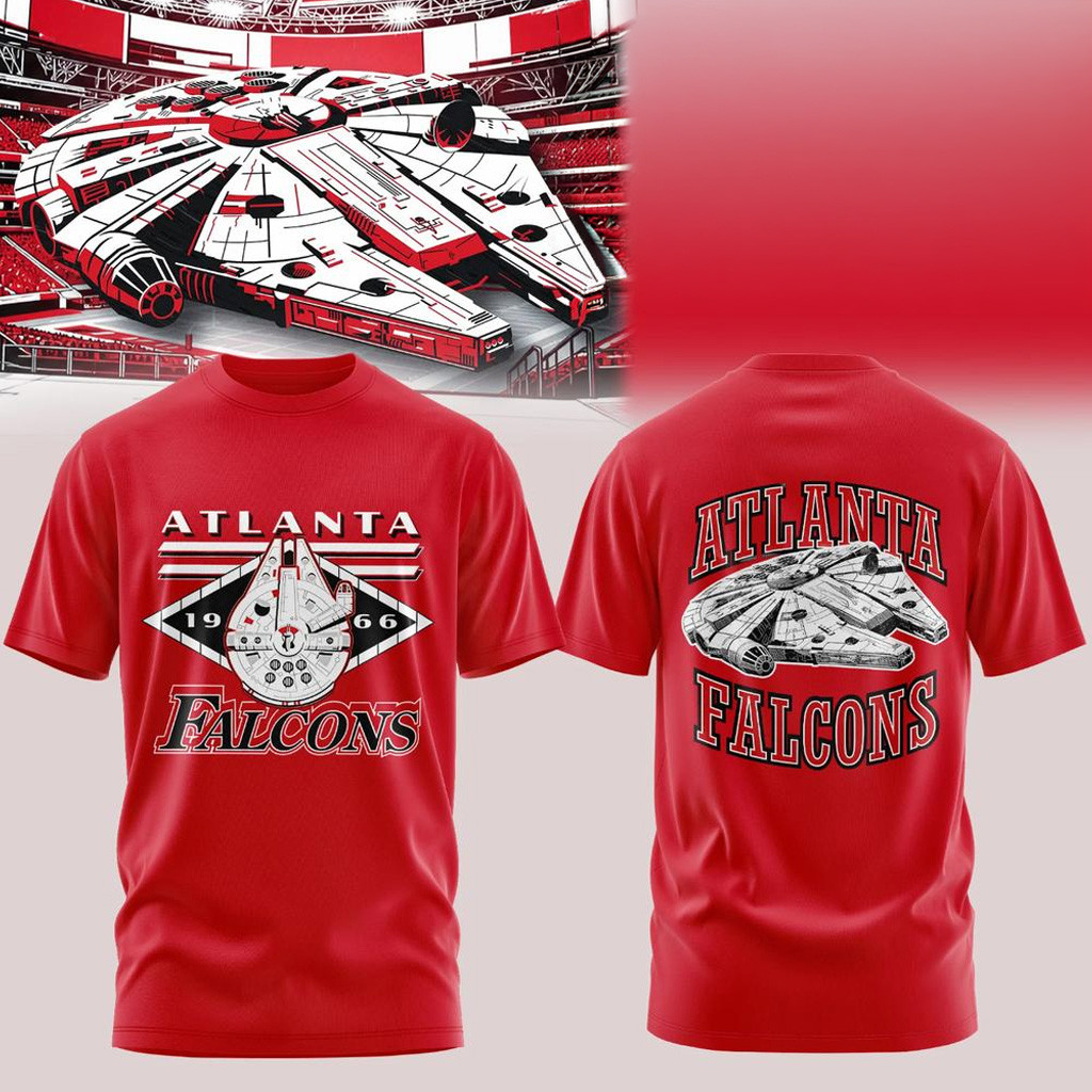 Atlanta Falcons X Star Wars Millennium Falcon T-Shirt Atlanta Falcons Merch Football Fan Gifts