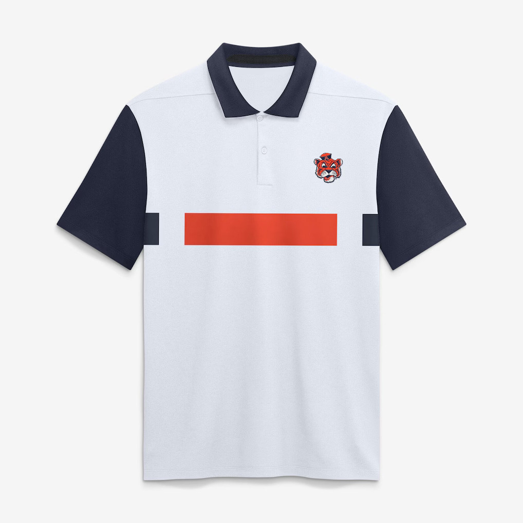 Auburn Tigers Merch 2026 Auburn Tigers Men's Legacy Vapor Logo Polo Shirt White Brothers Gifts