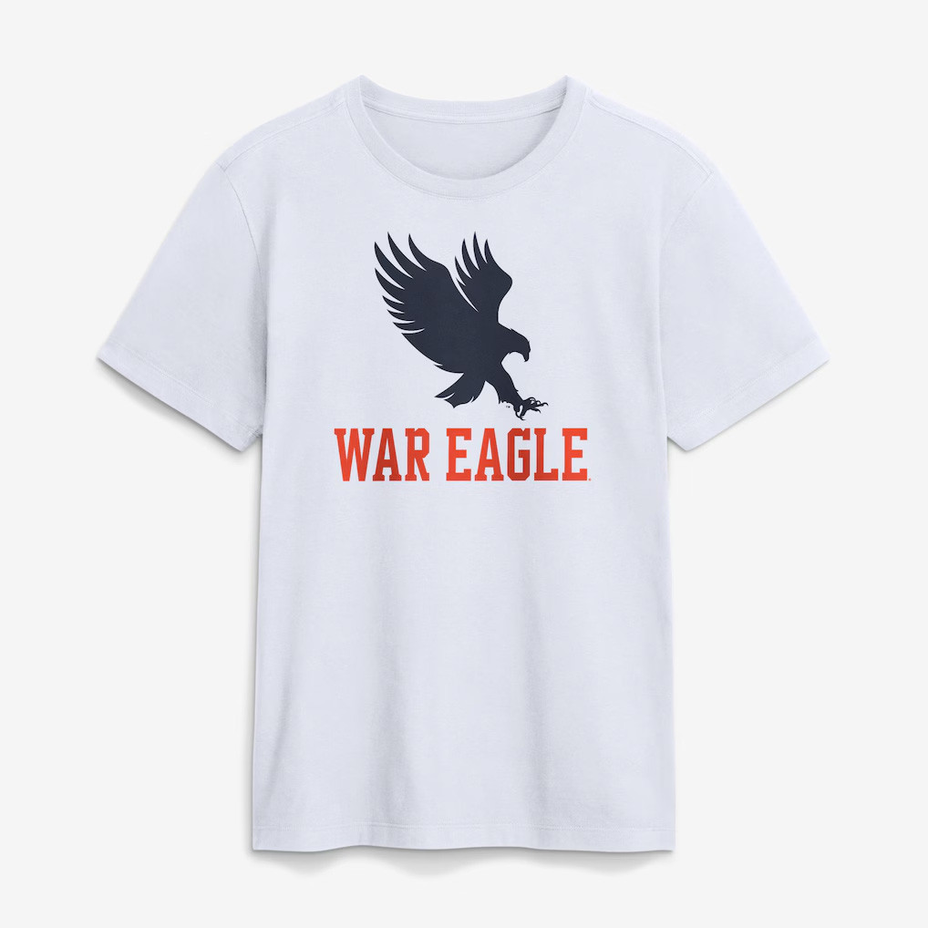 Auburn Tigers Merch 2026 Auburn Tigers Primetime Logo Mantra T-Shirt White War Eagle Shirt
