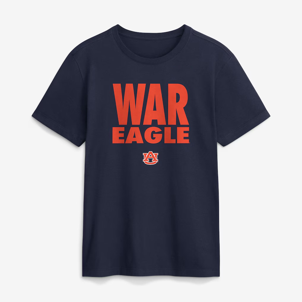 Auburn Tigers Merch 2026 Auburn Tigers Sideline Slogan T-Shirt War Eagle Shirt Navy Fan Gear