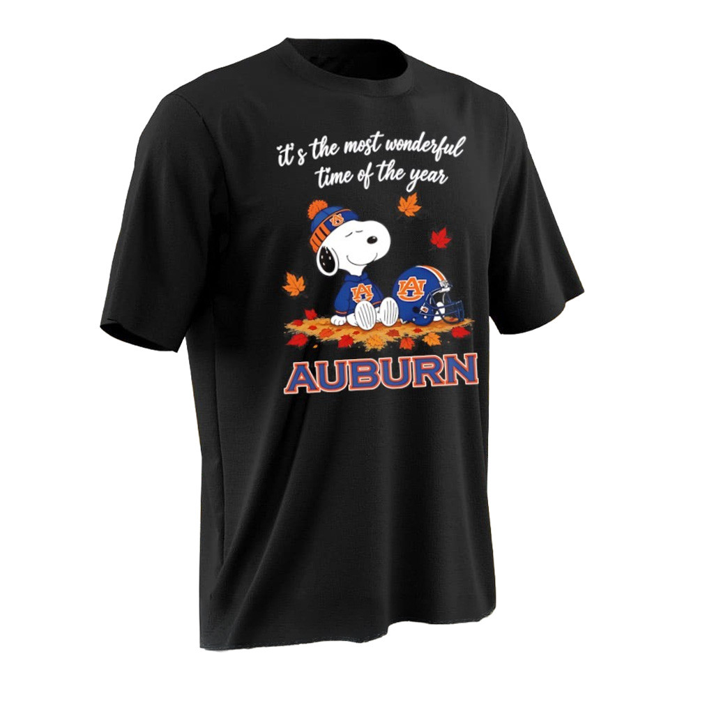 Auburn Tigers Merch 2026 It's the Most Wonderful Time Of The Year Snoopy T-Shirt Autumn Gifts