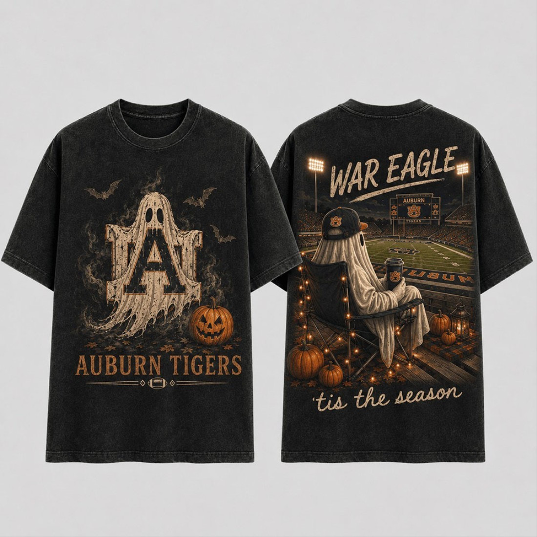 Auburn Tigers Merch Halloween Ghost Vintage T-Shirt Tis The Season War Eagle Shirt Fan Gifts Auburn Tigers Merch Halloween Ghost Vintage T-Shirt Tis The Season War Eagle Shirt Fan Gifts