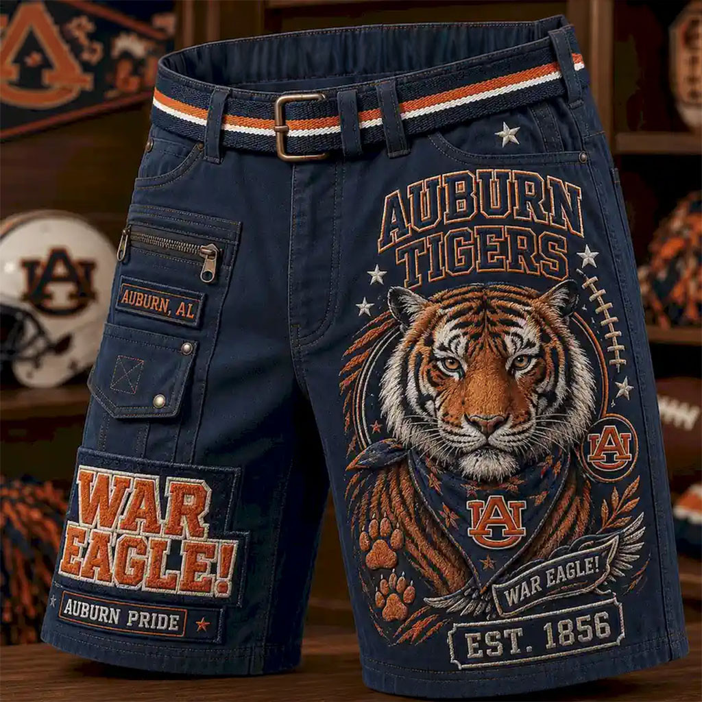 Auburn Tigers War Eagle Shorts Auburn Tigers Merch American Football Gifts For Men